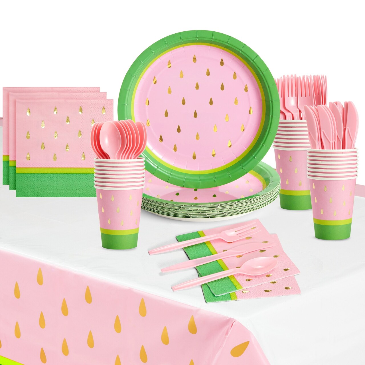 Pink paper cups and plates deals